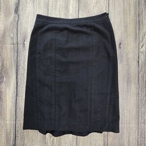 Charles Nolan Black Pleated Back Pencil Skirt